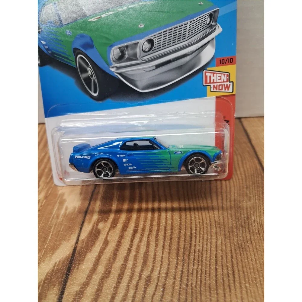 '69 Ford Mustang Boss 302 FALKEN Blue Hot Wheels Then And Now 2023 #244 NIP